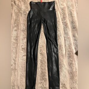 Spanx Black Faux Leather leggings Size Small